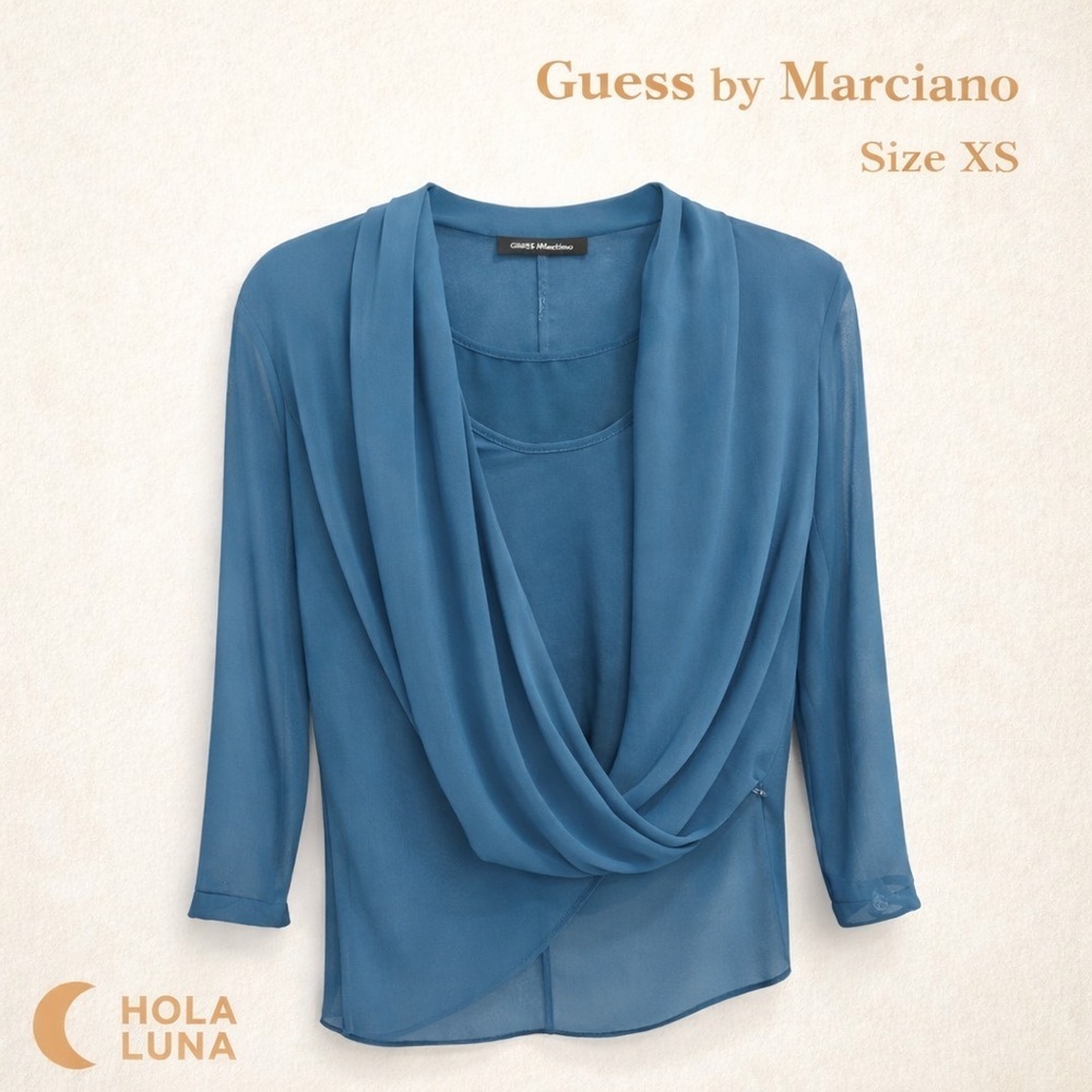 GUESS BY MARCIANO DRAPED BLOUSE